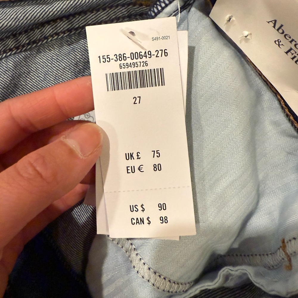 NWT Abercrombie & Fitch High Rise Loose Jeans 27 R - Picture 11 of 13